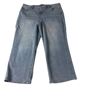 NYDJ Relaxed Straight Jeans Size 18 Light Wash high rise 24.5" inseam 39 waist